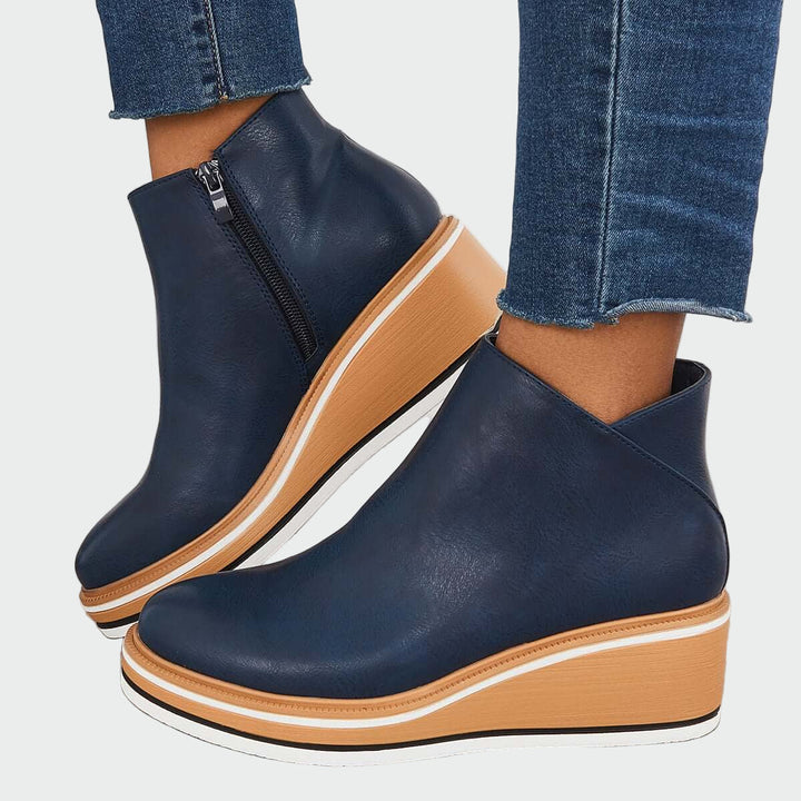 Sara - Botins de couro ortopédicos