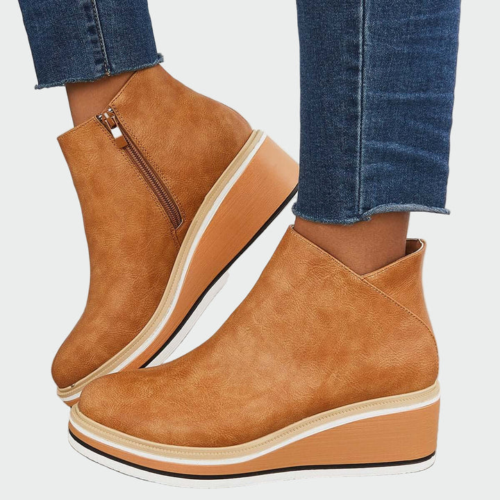 Sara - Botins de couro ortopédicos