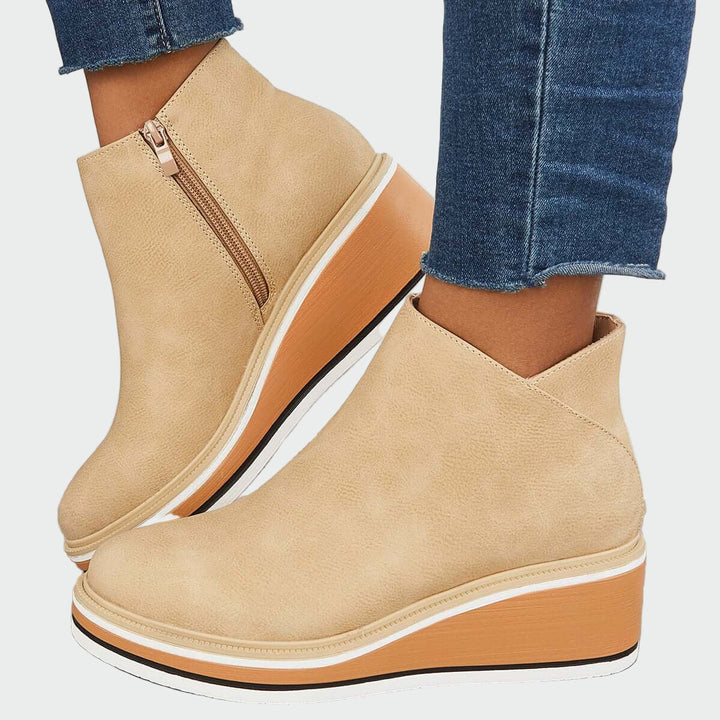 Sara - Botins de couro ortopédicos
