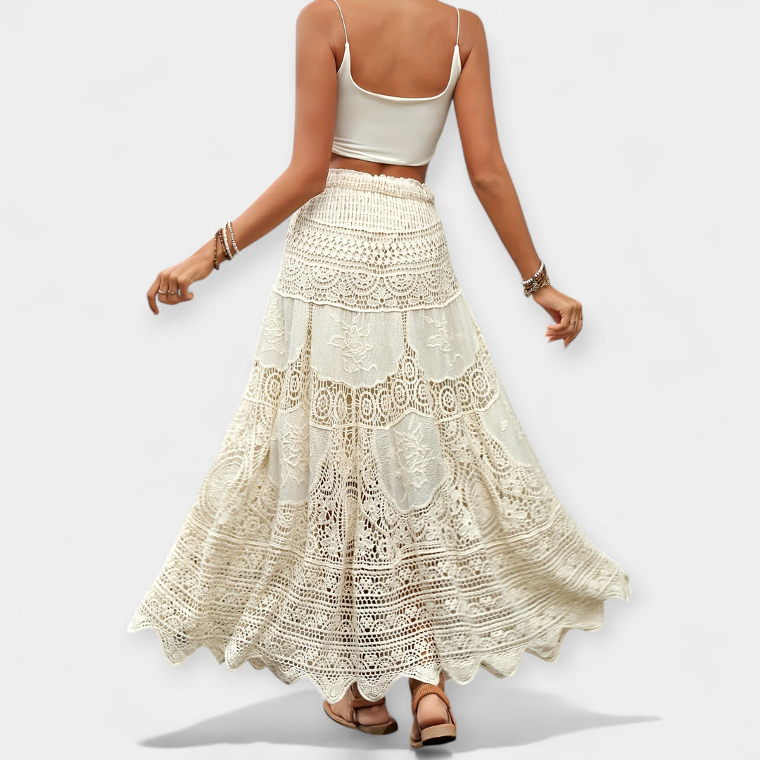 Gisela - Saia midi com renda