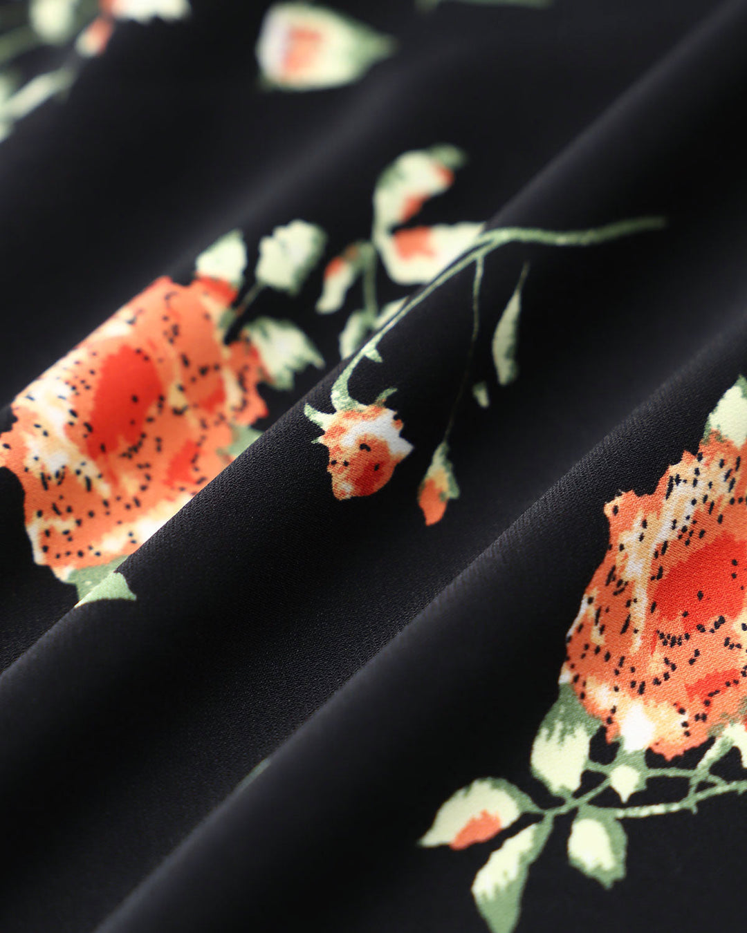 Glória - Vestido Midi Floral Preto