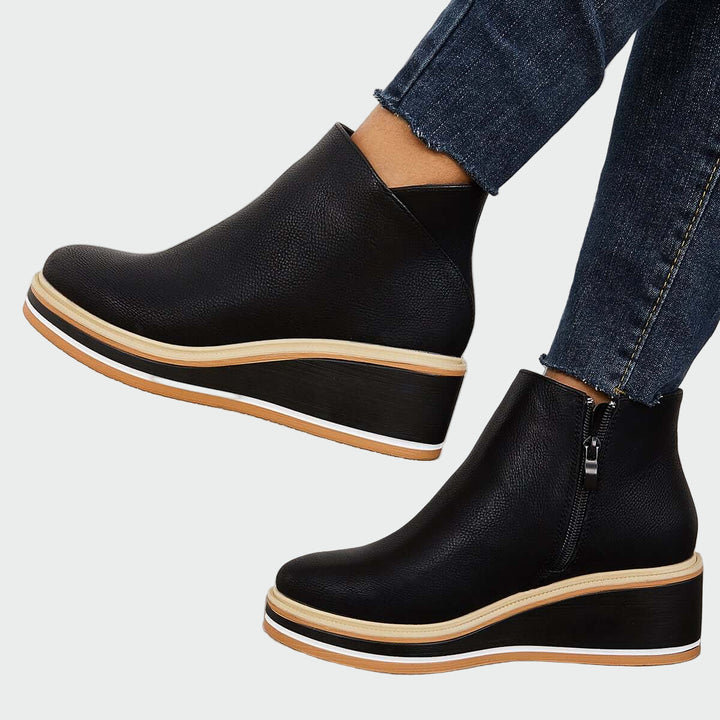 Sara - Botins de couro ortopédicos