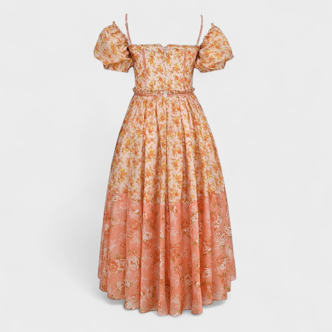 Clara  - Vestido Floral Coral