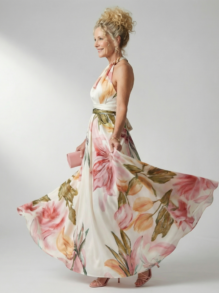 Amélia - Vestido Maxi Floral Leve