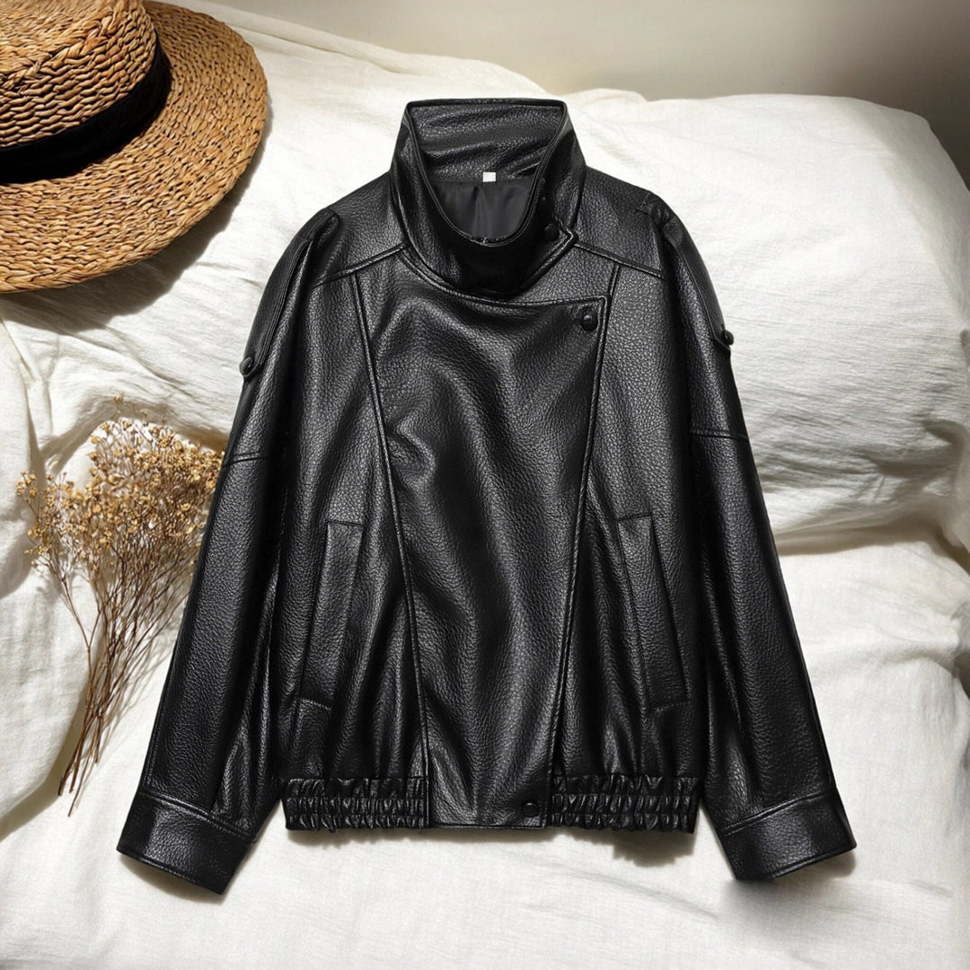Beatriz - Casaco Feminino de Pele Sintética Estilo Streetwear