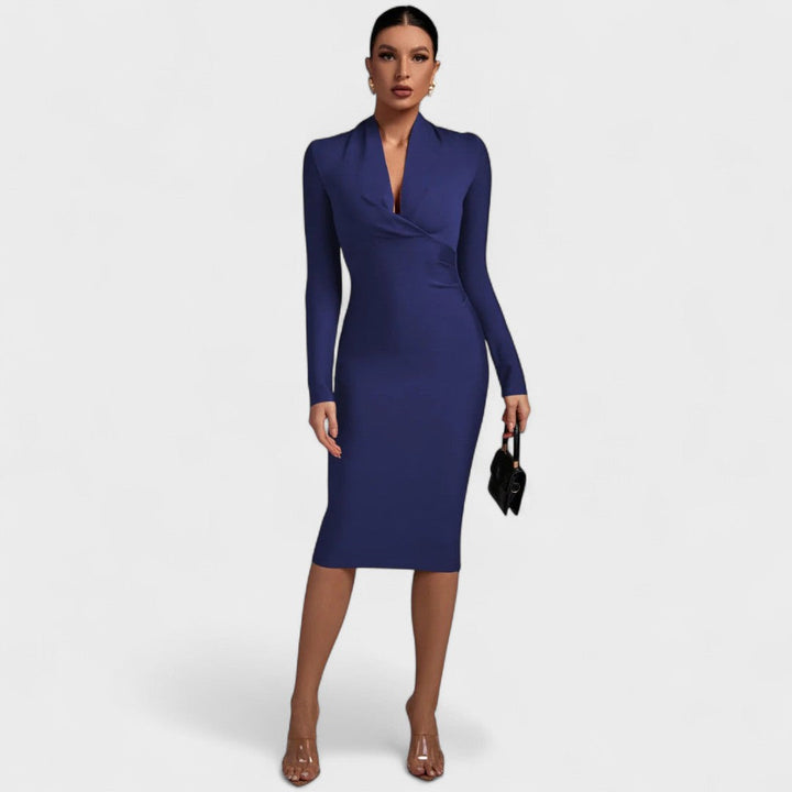 Samara - Vestido Midi de Manga Comprida