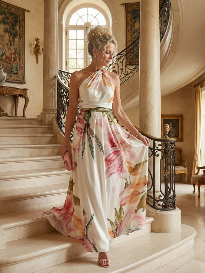 Amélia - Vestido Maxi Floral Leve