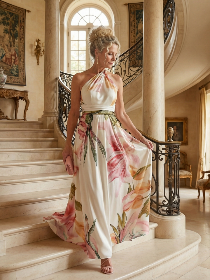 Amélia - Vestido Maxi Floral Leve