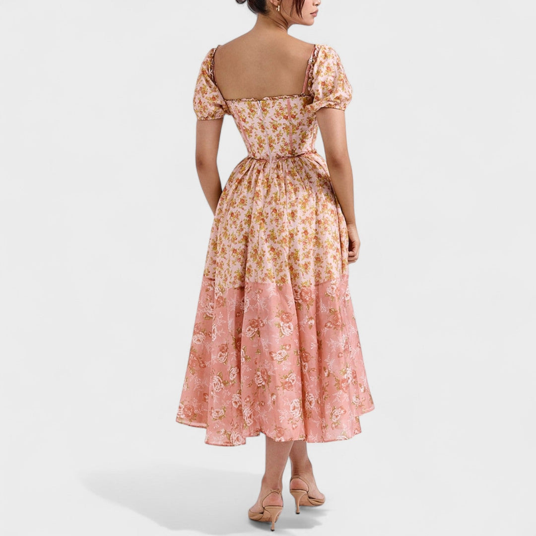 Clara  - Vestido Floral Coral