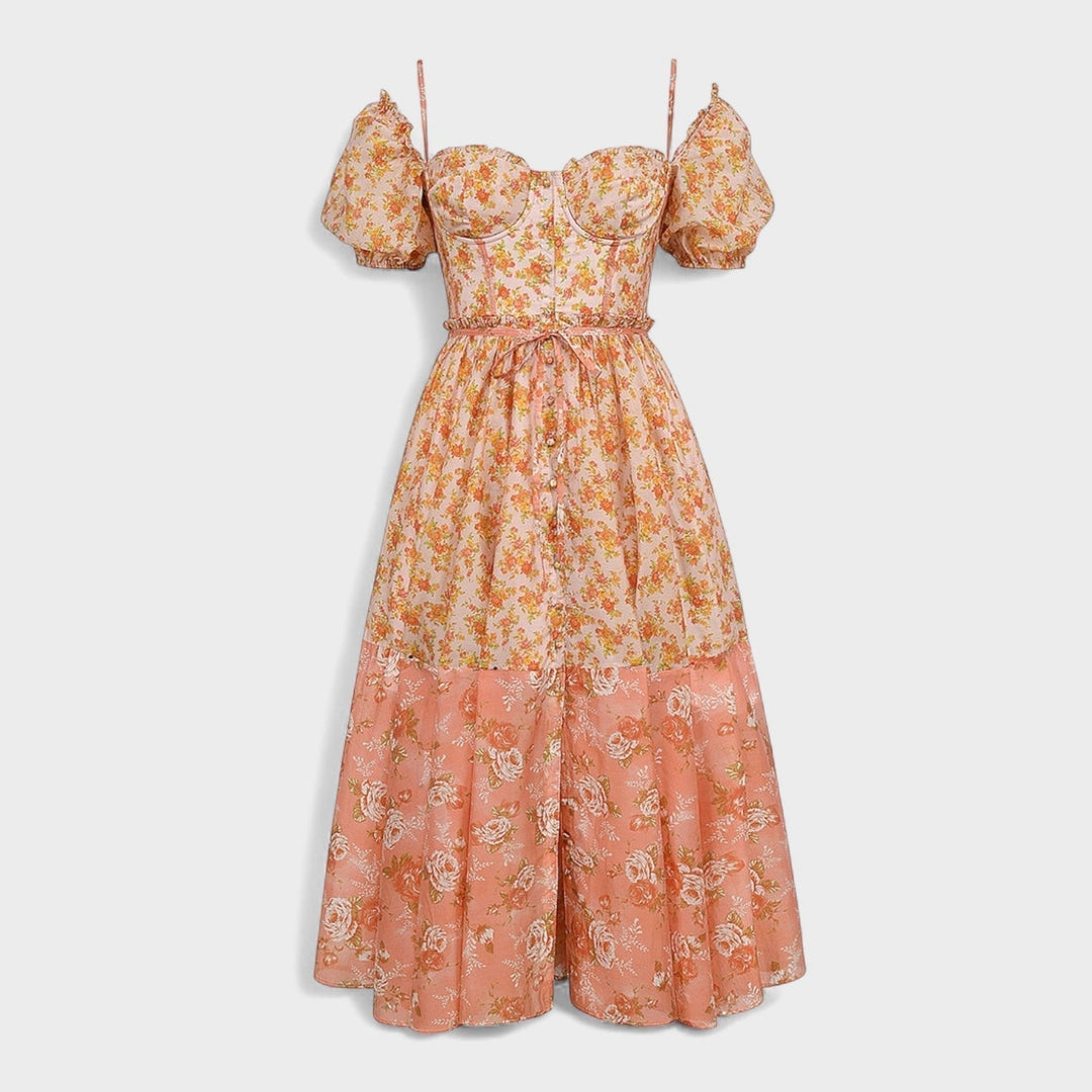 Clara  - Vestido Floral Coral