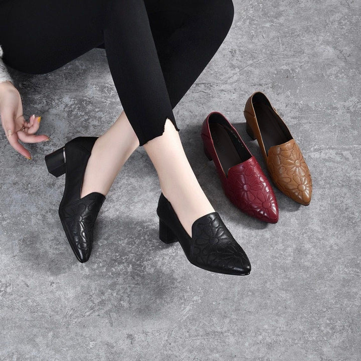 Olene - Sapatos salto vegan bordado