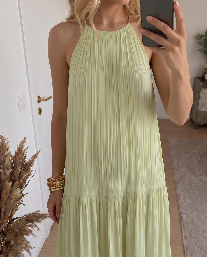 Lívia - Maxi Vestido Boho Verde Pistácio