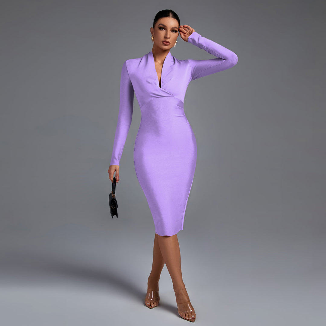 Samara - Vestido Midi de Manga Comprida
