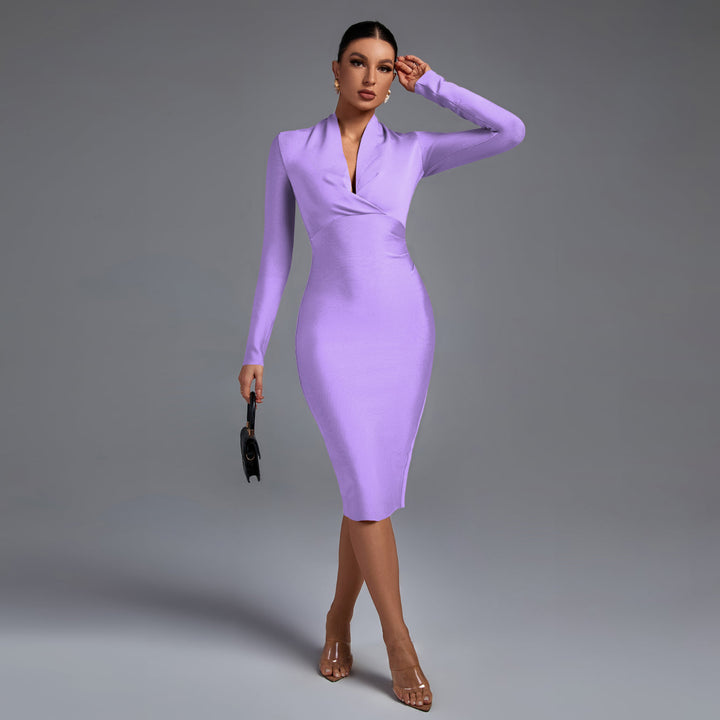 Samara - Vestido Midi de Manga Comprida