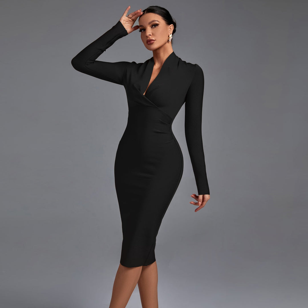 Samara - Vestido Midi de Manga Comprida