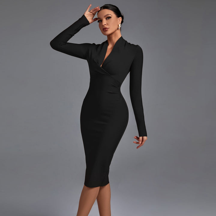 Samara - Vestido Midi de Manga Comprida