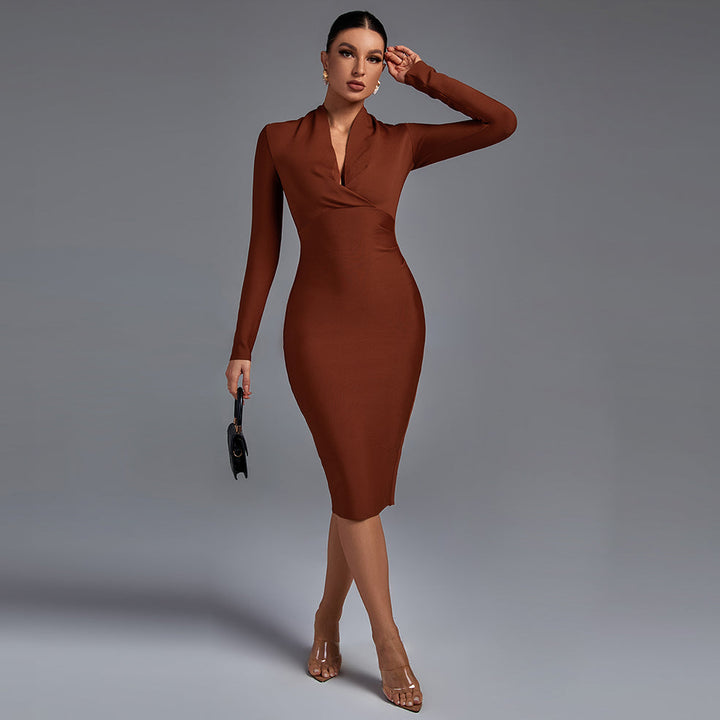 Samara - Vestido Midi de Manga Comprida