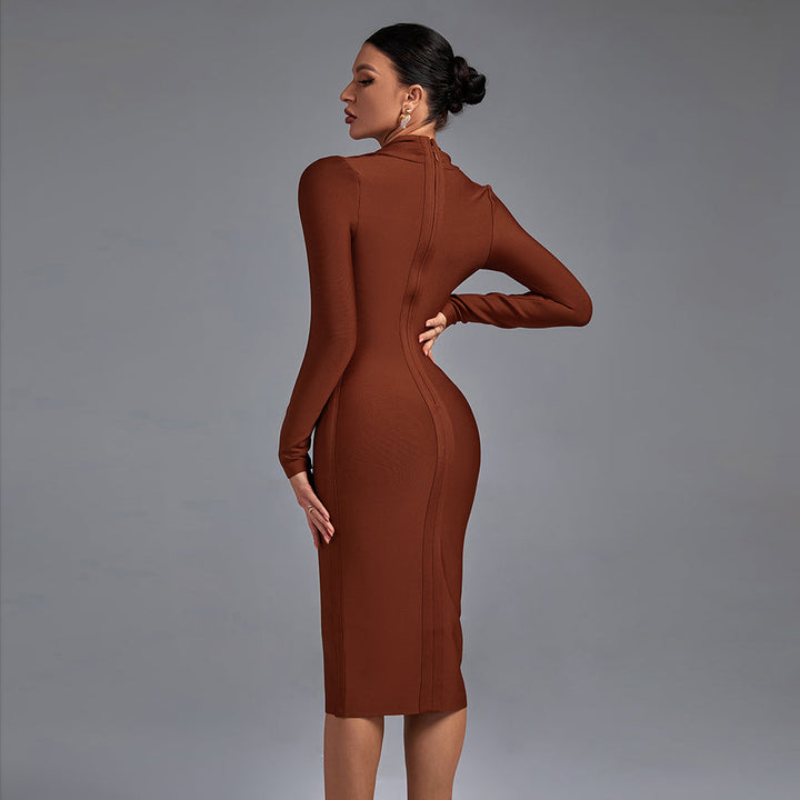 Samara - Vestido Midi de Manga Comprida