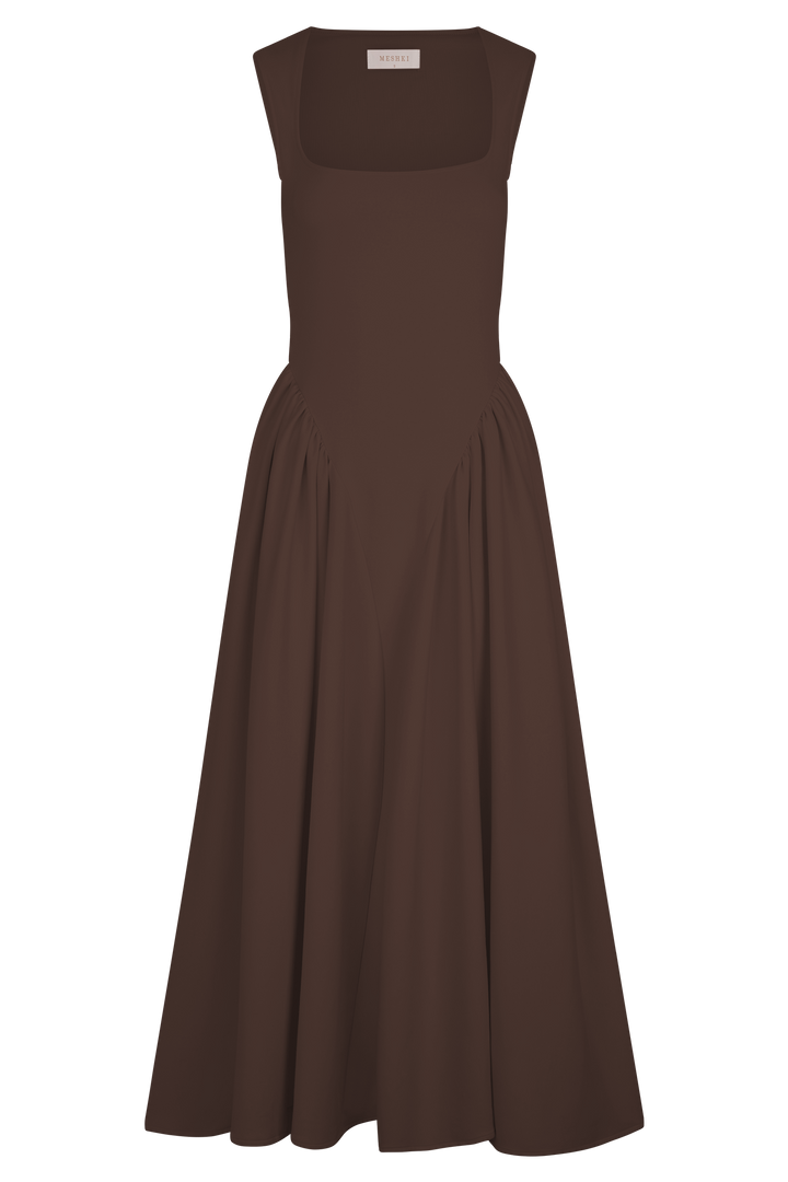 Sara - Vestido em malha castanho