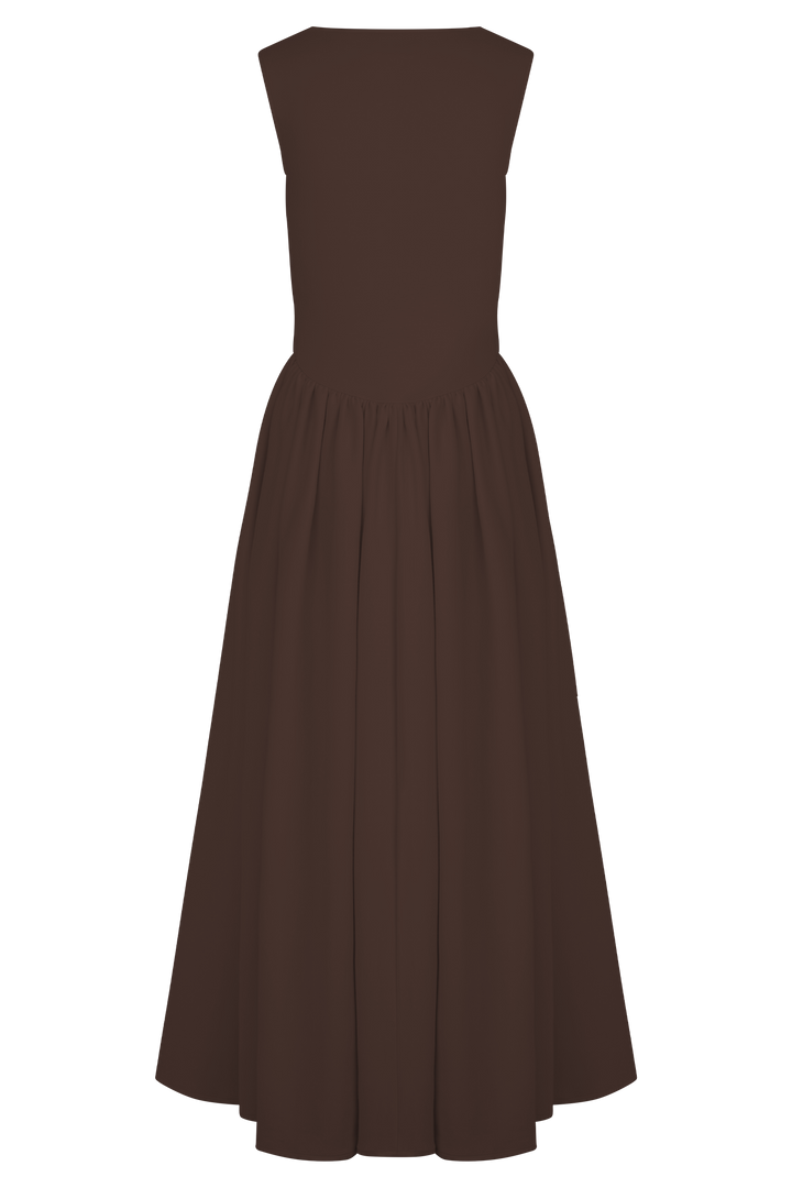 Sara - Vestido em malha castanho
