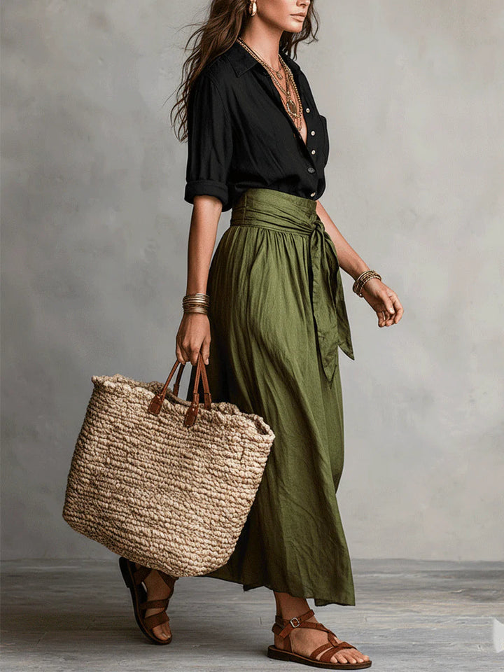 Vera - Conjunto Elegance Preto & Verde Oliva