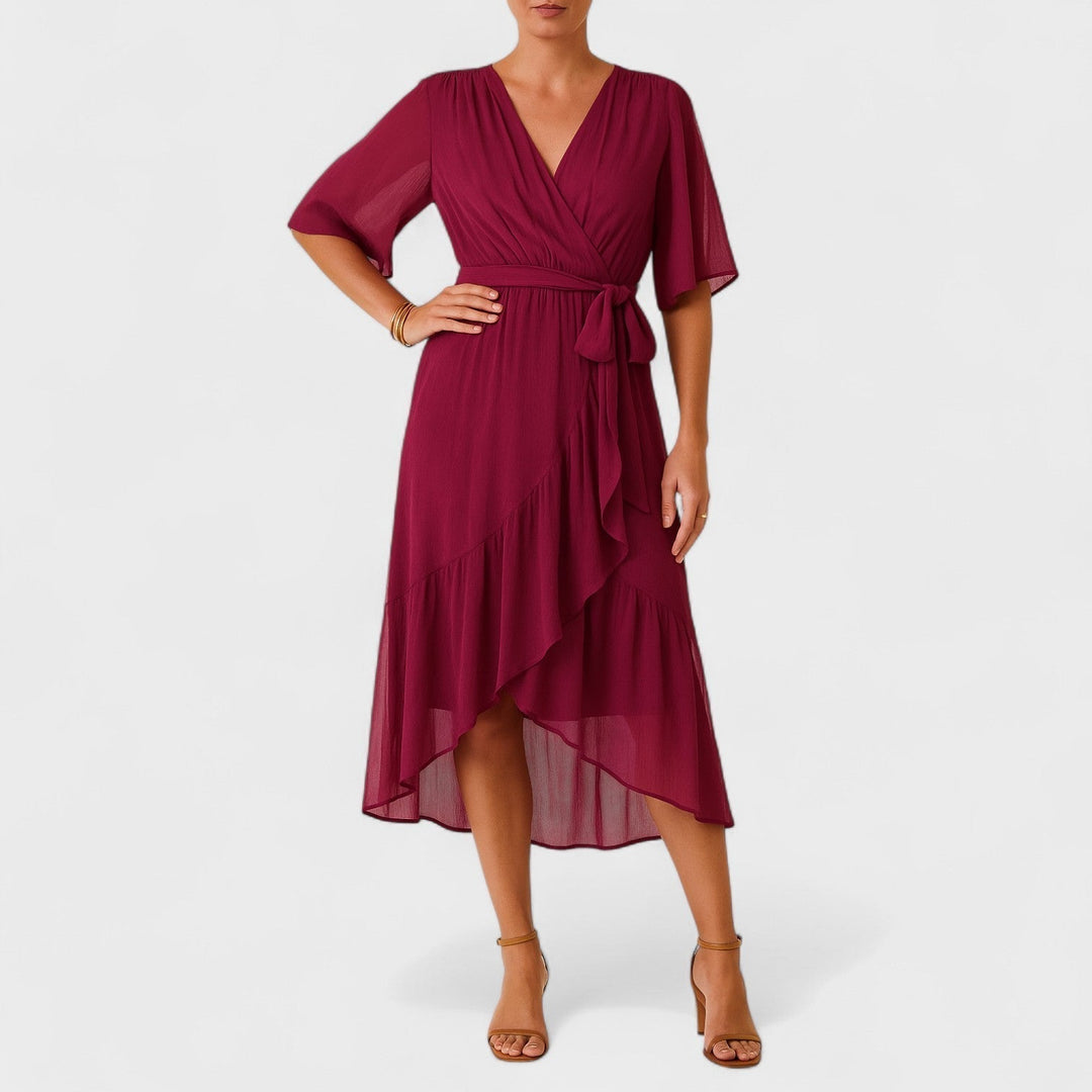 Mónica - Vestido elegante com cintura