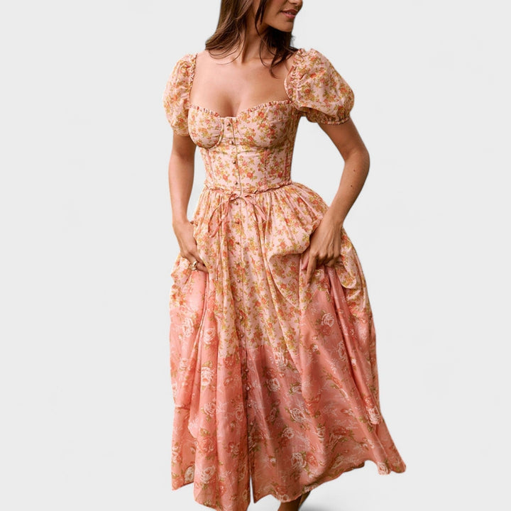 Clara  - Vestido Floral Coral