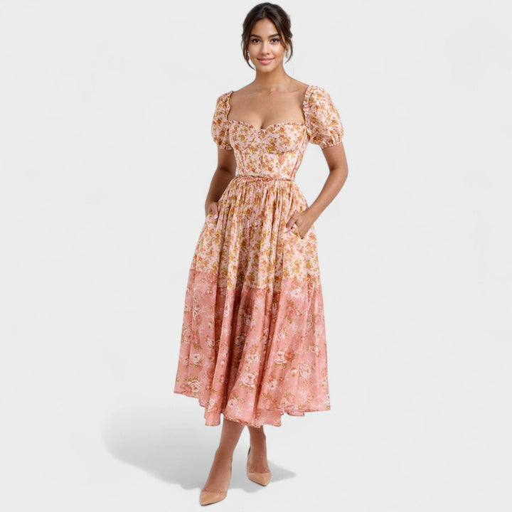 Clara  - Vestido Floral Coral