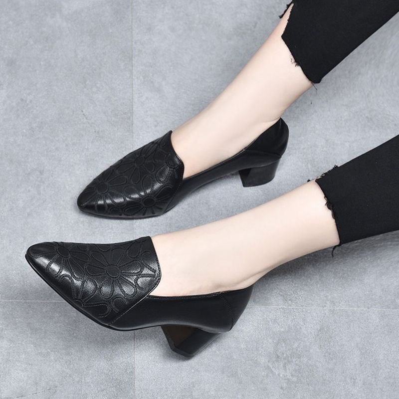 Olene - Sapatos salto vegan bordado
