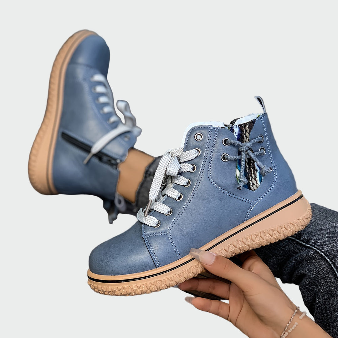 Clara - Botas de couro ortopédicas de cano baixo