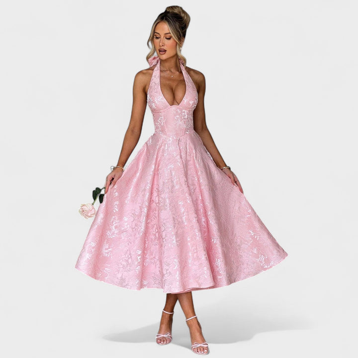 Elisa - Vestido midi texturado