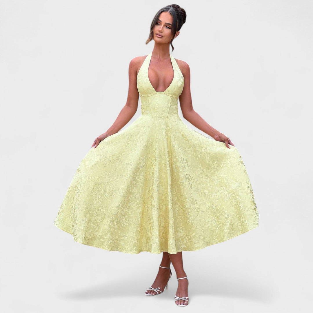 Elisa - Vestido midi texturado