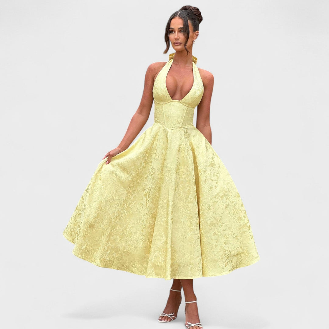 Elisa - Vestido midi texturado