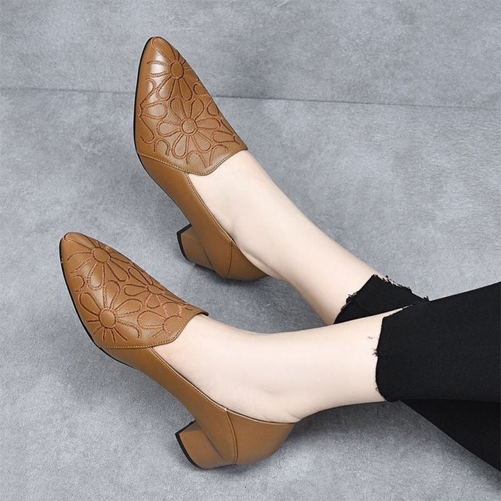 Olene - Sapatos salto vegan bordado