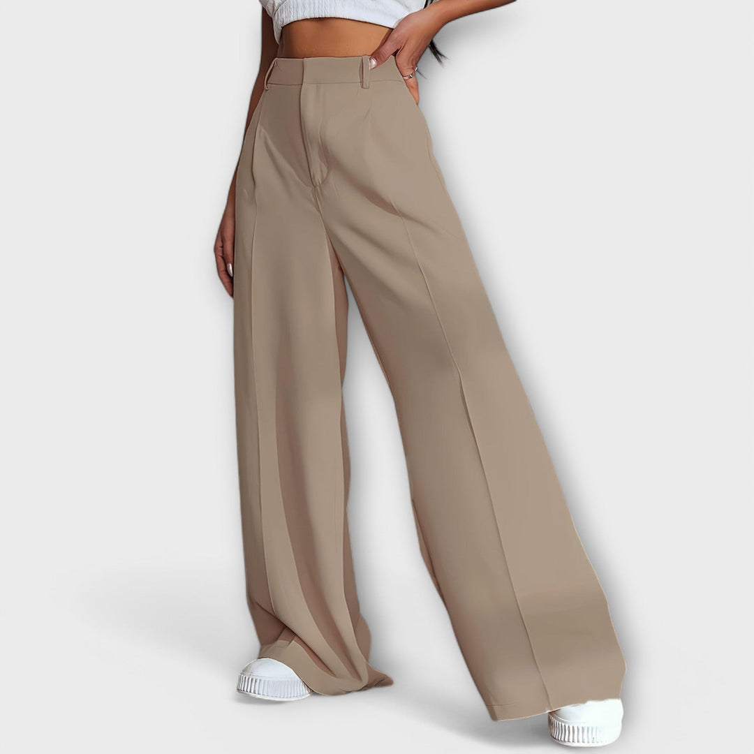 Iara - Calça de Cintura Alta com Pernas Largas