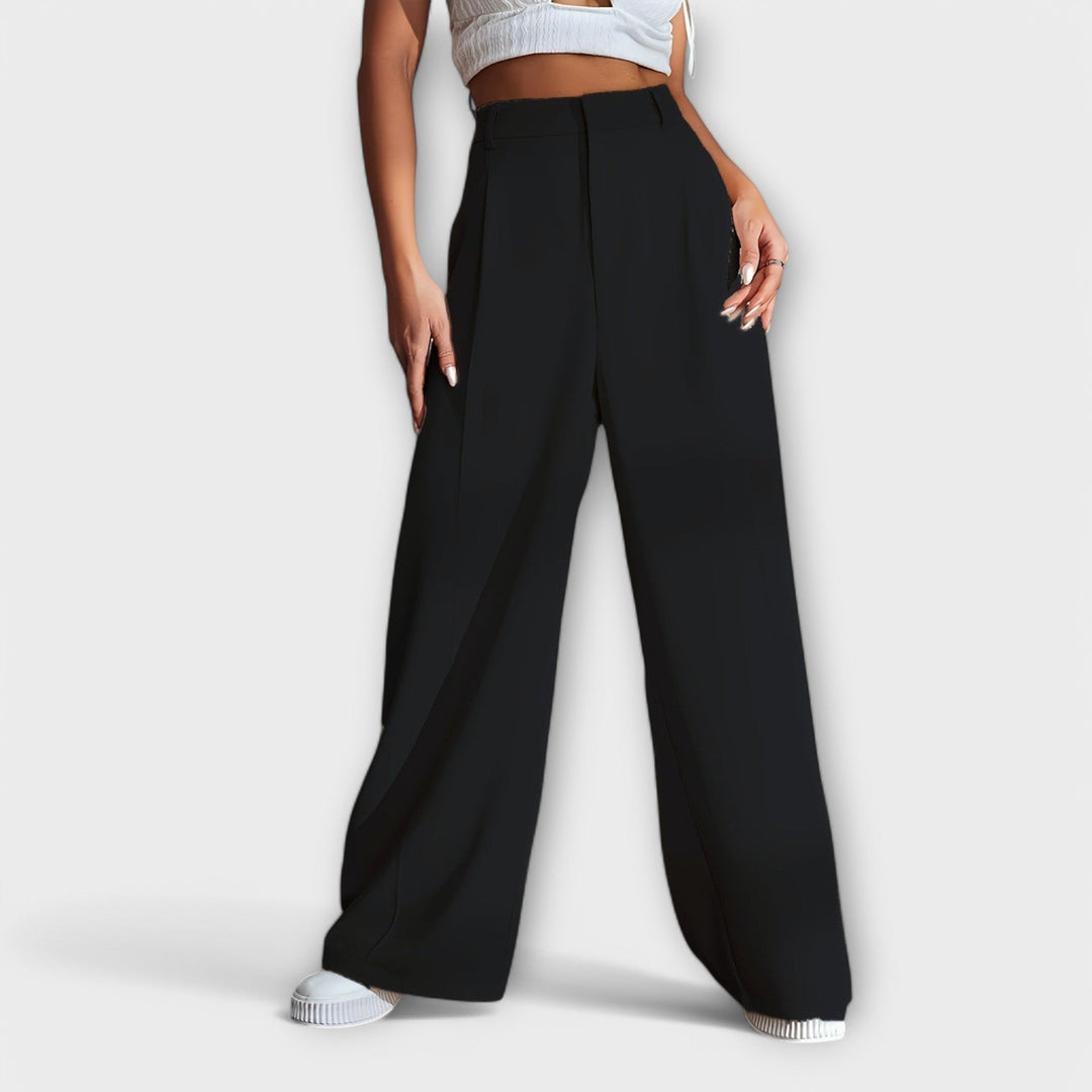 Iara - Calça de Cintura Alta com Pernas Largas
