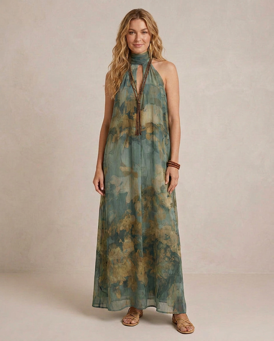 Flora - Maxi Vestido Chiffon Floral Boho
