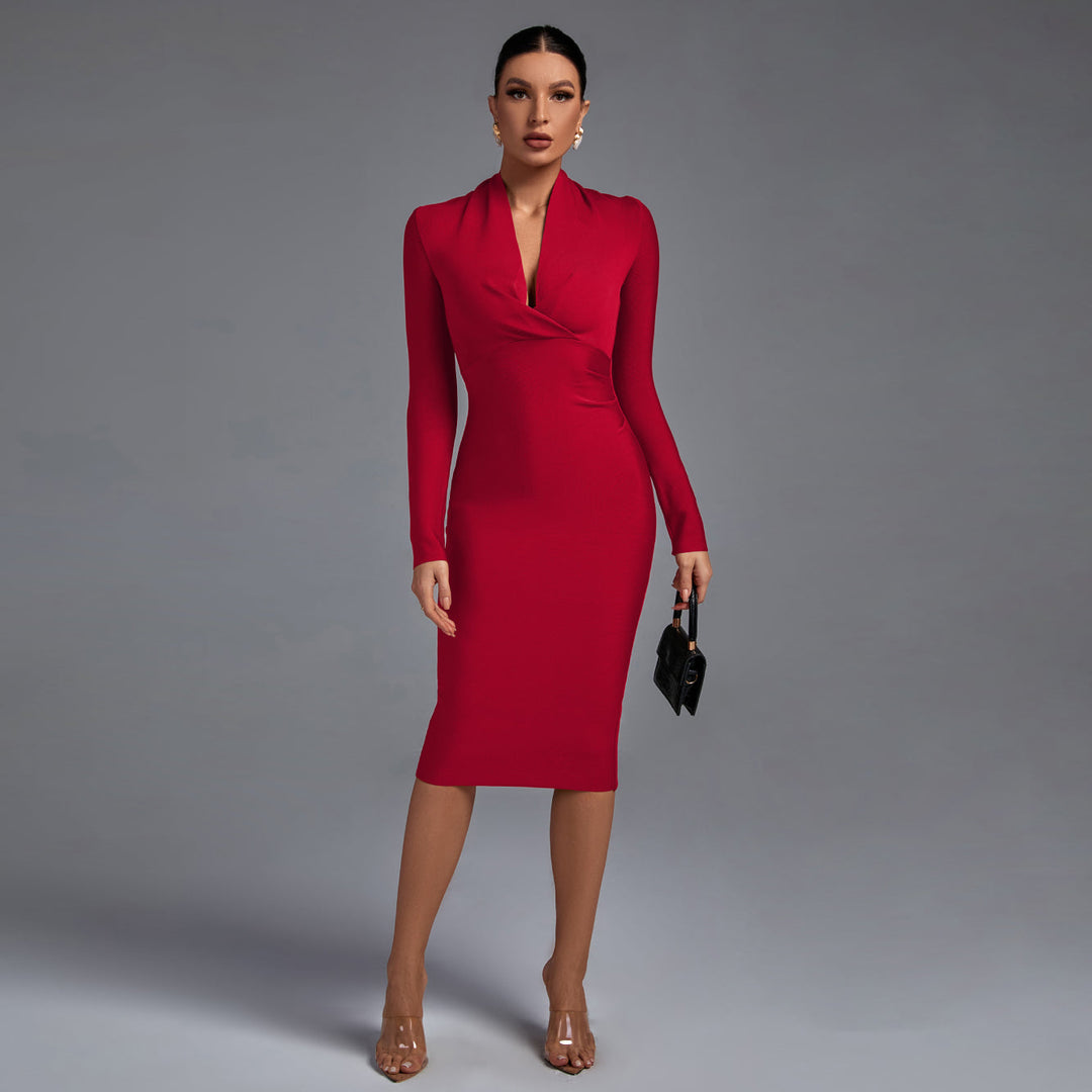 Samara - Vestido Midi de Manga Comprida