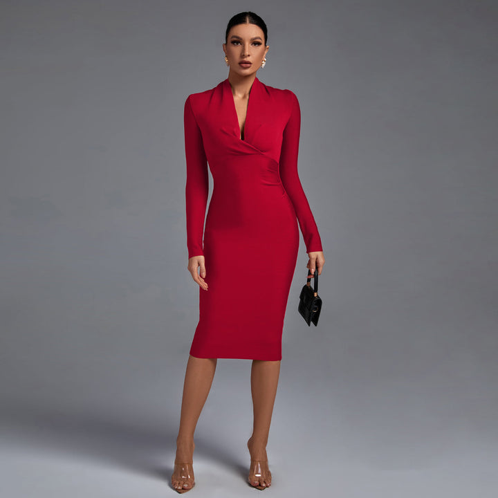 Samara - Vestido Midi de Manga Comprida