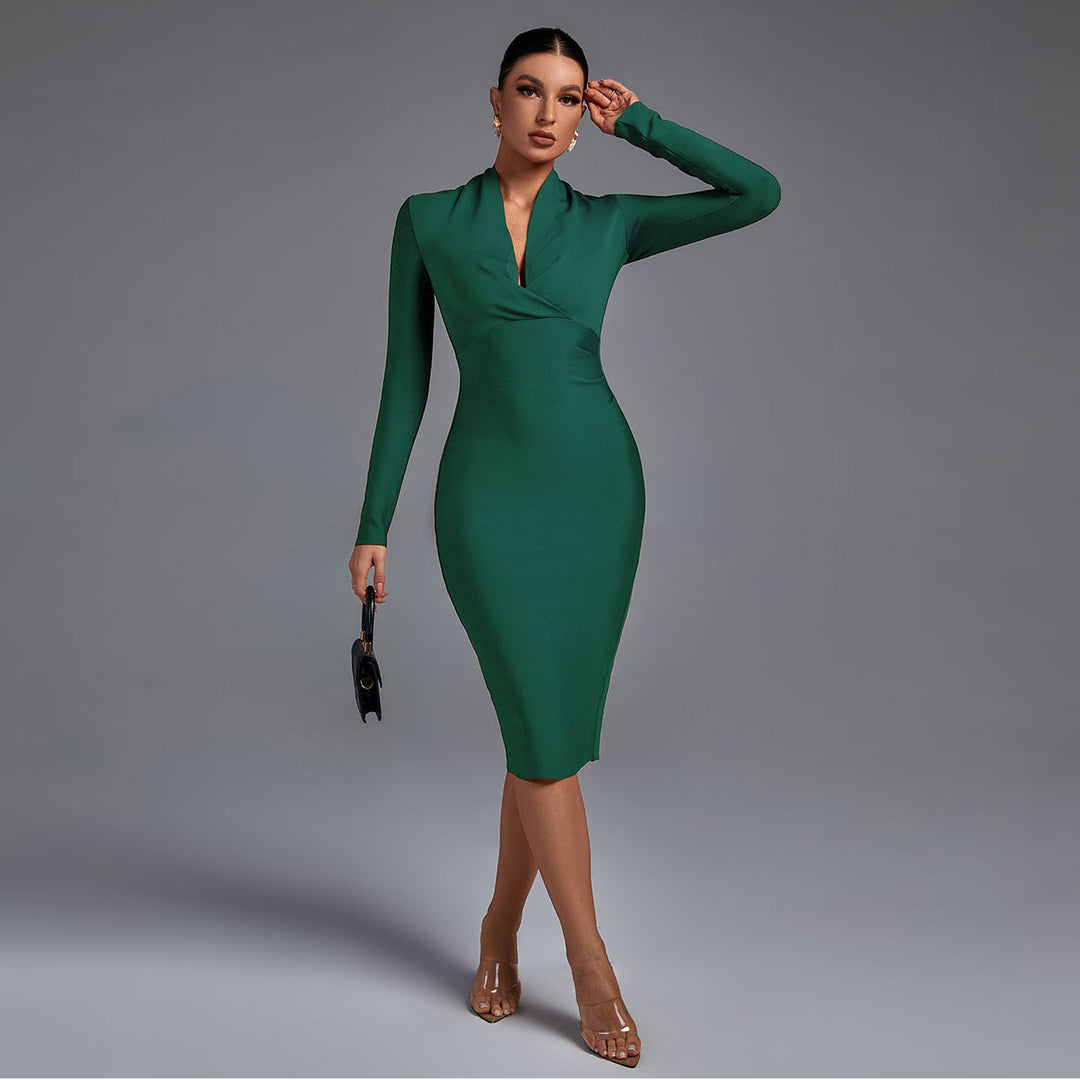 Samara - Vestido Midi de Manga Comprida
