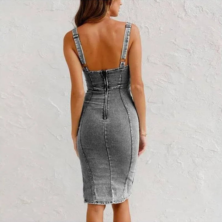Mona - Vestido de ganga curto