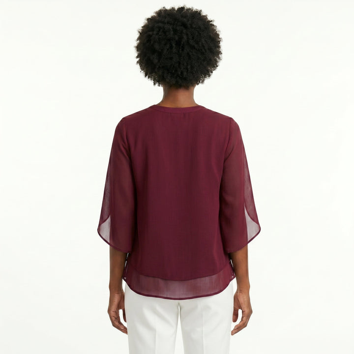 Francisca - Blusa com Mangas de Folhos