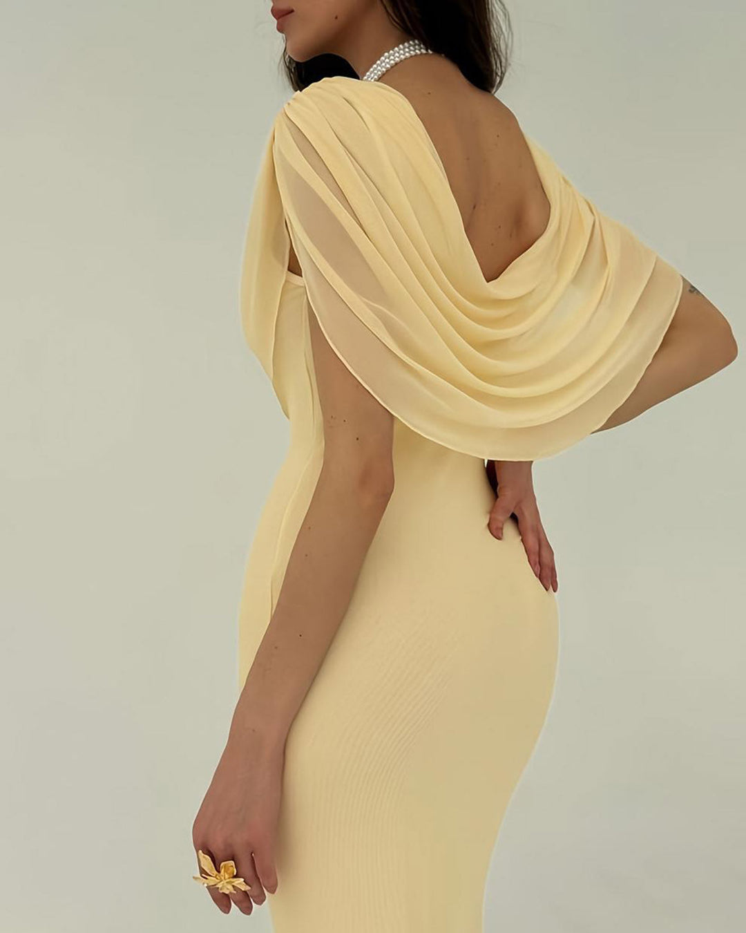 Bianca - Vestido longo amarelo sem mangas