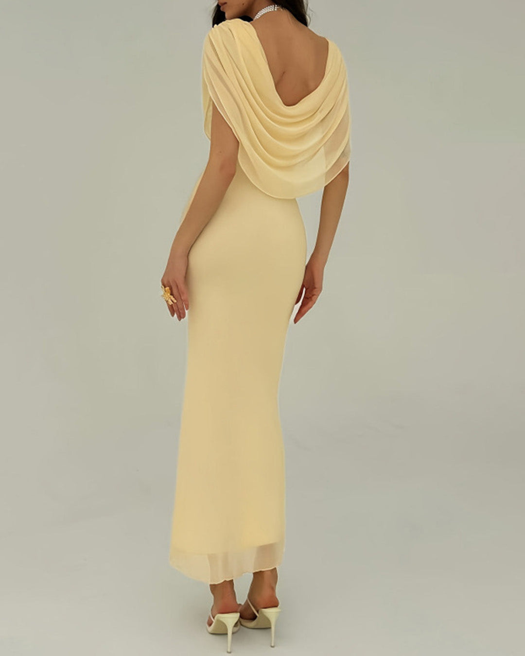 Bianca - Vestido longo amarelo sem mangas