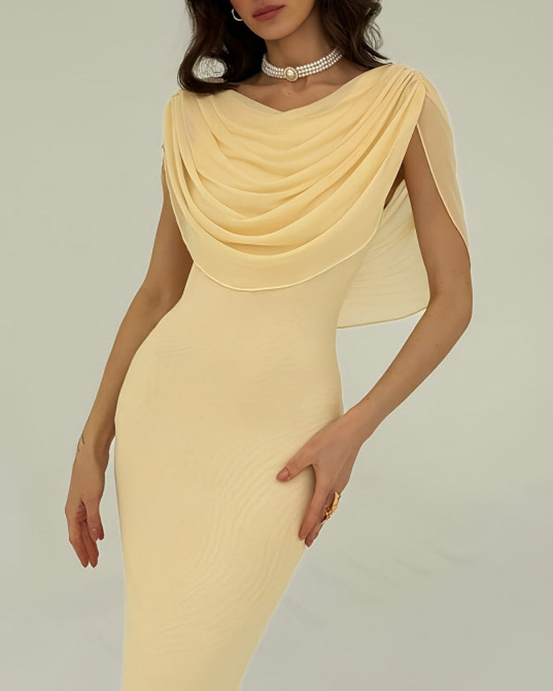 Bianca - Vestido longo amarelo sem mangas