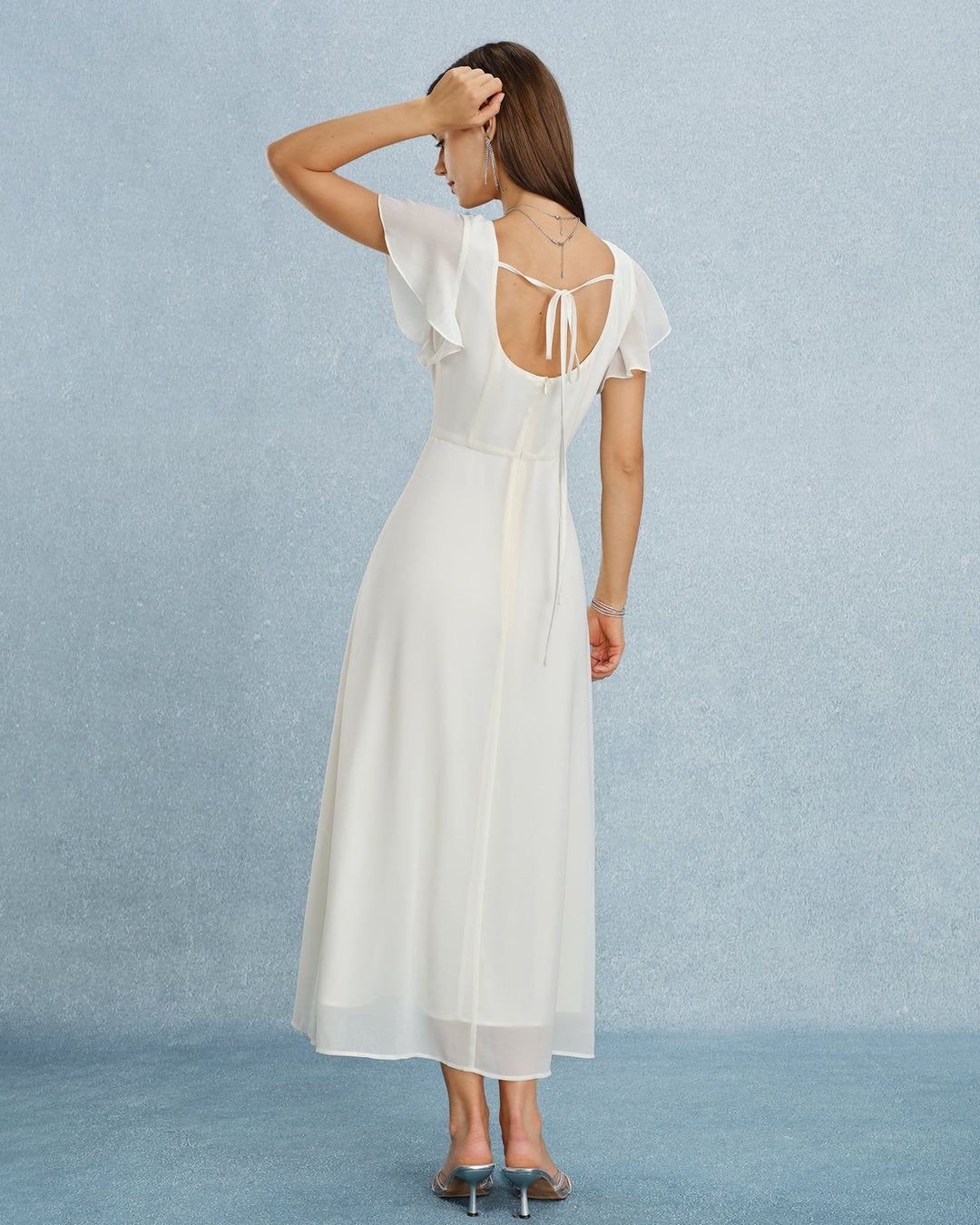 Liliana - Vestido Longo com Decote Quadrado